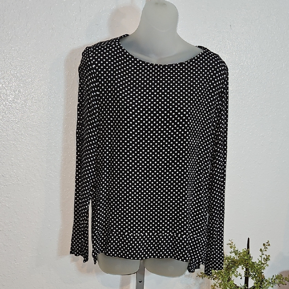 Philosophy Black and White Polka Dot Blouse